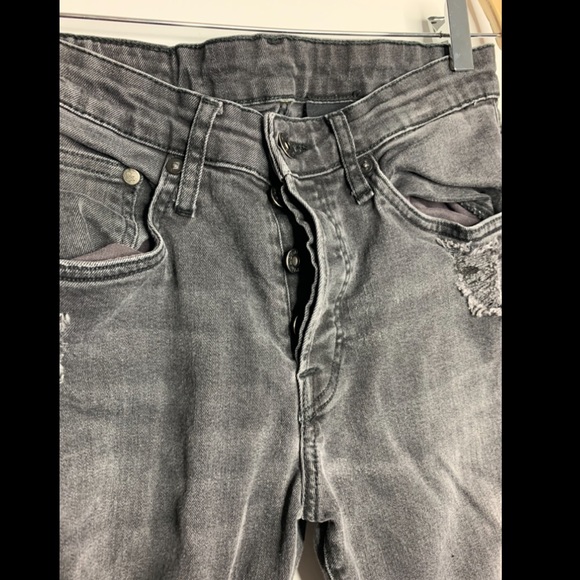 Distressed Grey Skinny Jeans - Picture 2 of 5